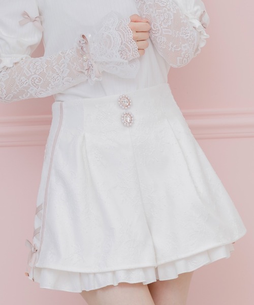 ROJITA パンツ 総レースサイドラインショートパンツ レディース