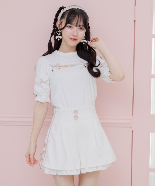ROJITA（ロジータ） パンツ 総レースサイドラインショートパンツ