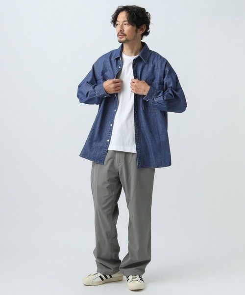 MLB シャツ 「MLB(メジャーリーグベースボール)」刺繍デニムシャツ