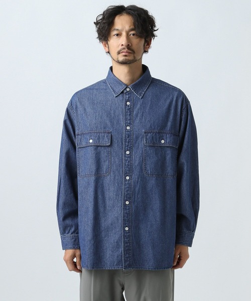 MLB シャツ 「MLB(メジャーリーグベースボール)」刺繍デニムシャツ