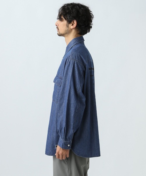 MLB シャツ 「MLB(メジャーリーグベースボール)」刺繍デニムシャツ