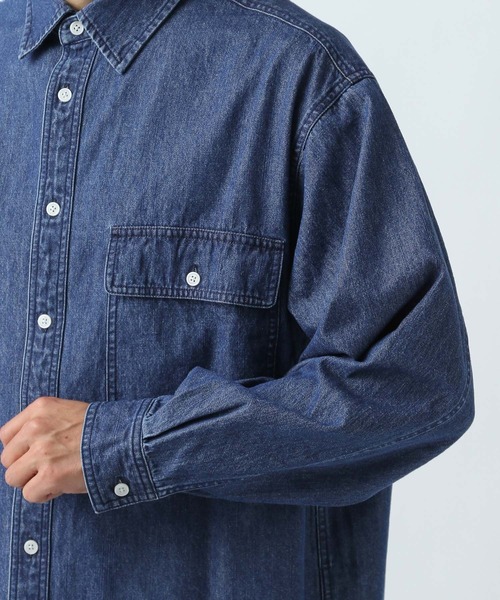 MLB シャツ 「MLB(メジャーリーグベースボール)」刺繍デニムシャツ