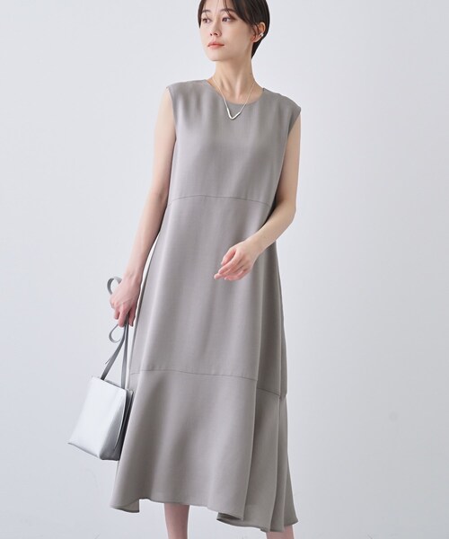 INDIVI ワンピース 05 (XXS) トレンド素材】シアーカットジャカード キャミワンピース