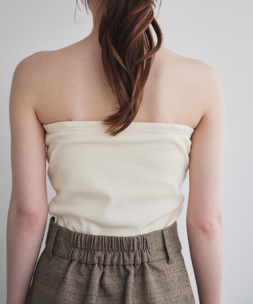 #FR2 リブ編みキャミソール ライトブルー タイムセール中 fupel キャミソール 2way rib camisole / カップ付き2wayリブ