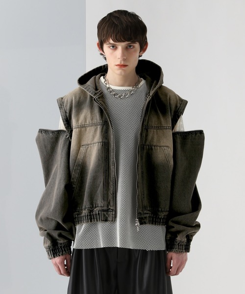 HARE ブルゾン アウター 「SET UP対応」2WAYデニムフード