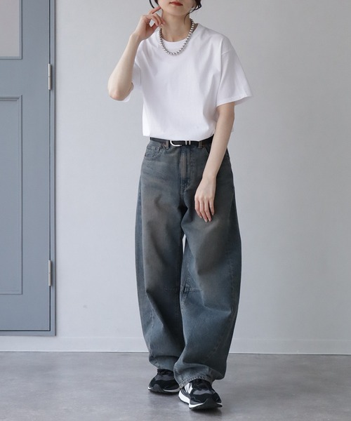 【FIRMUM】 クルーネックカットソー オーバーサイズ オーバーサイズ クルーネック スウェット[品番：OCGW0003302