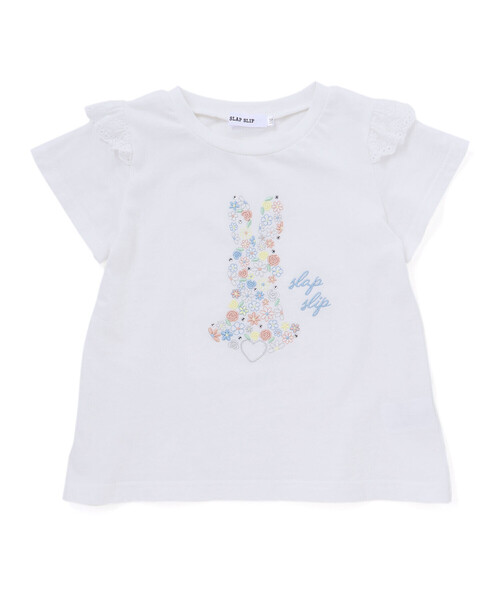 ウサギマスコットつきセーラー衿Tシャツ＆ショートパンツセット