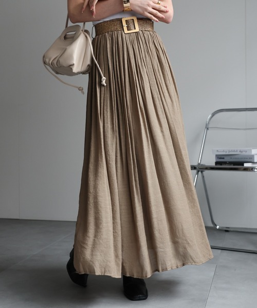 超美品✨サーキュラススカートベルト付き sakishimatokyo スカート ベルト付きギャザーフレアスカート