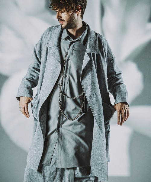 美品】NO ID. 2021AW BIGノーカラー チェスターコート ヒョウ柄