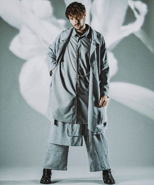 美品】NO ID. 2021AW BIGノーカラー チェスターコート ヒョウ柄