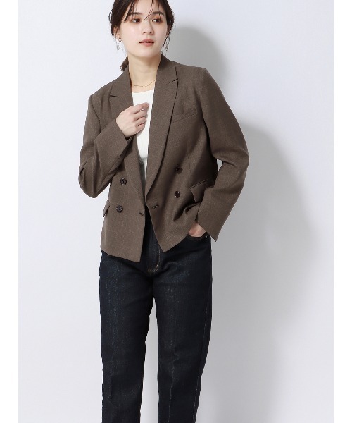 ジャケット テーラードジャケット ダブルブレストショートジャケット