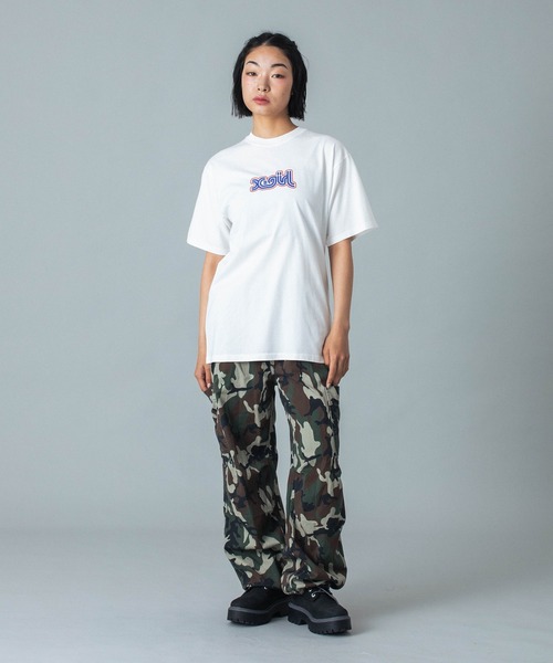 X-girl tシャツ TWO TONE LOGO S/S TEE レディース メンズ