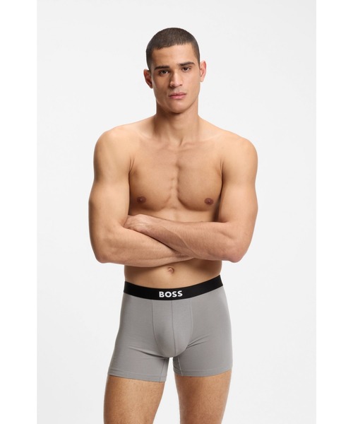 【新品】HUGO / オーガニックコットン ボクサーパンツ インポートサイズM BOSS（HUGO BOSS） ボクサーパンツ ロングボクサーパンツ3枚セット