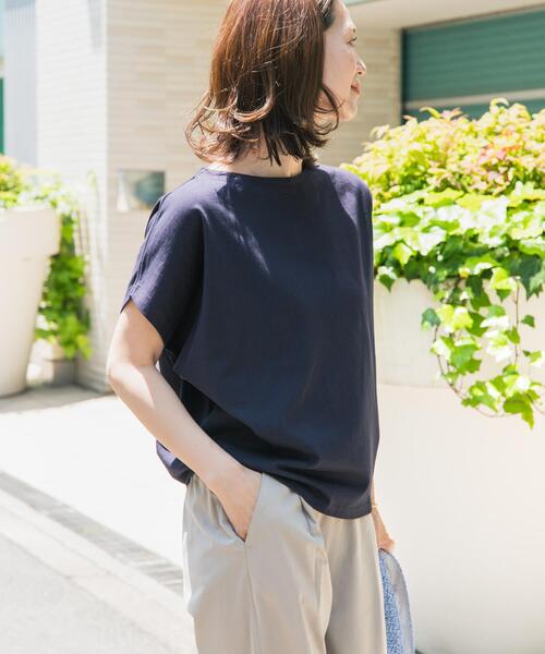 新品タグ付き かぐれ コットンボートネックボーダーカットソー
