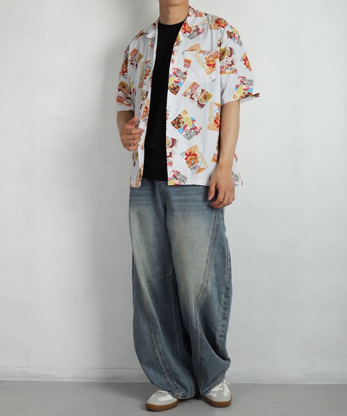 WESTSEA（ウエストシー） シャツ 総柄 オープンカラーシャツ レトロ