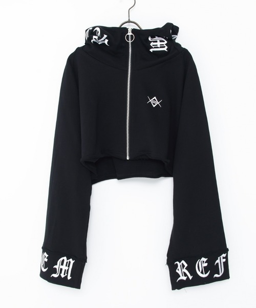 REFLEM◆パーカー/FREE/コットン/BLK/4037400100 REFLEM 「REFLEM」 ジップアップパーカー FREE ブラック
