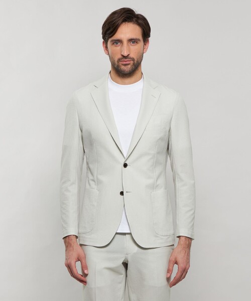 ジャケット テーラードジャケット 「WEB・一部店舗限定」「BREASY JACKET」ポリエステルサッカーセットアップジャケット メンズの画像