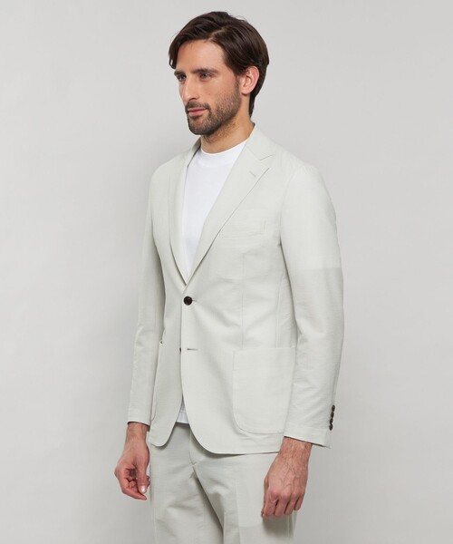 ジャケット テーラードジャケット 「WEB・一部店舗限定」「BREASY JACKET」ポリエステルサッカーセットアップジャケット メンズの画像