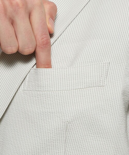ジャケット テーラードジャケット 「WEB・一部店舗限定」「BREASY JACKET」ポリエステルサッカーセットアップジャケット メンズの画像