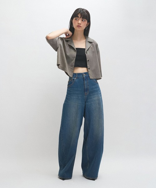 ADAM ET ROPE' ブラウス シャツ 「接触冷感」ショートシャツ
