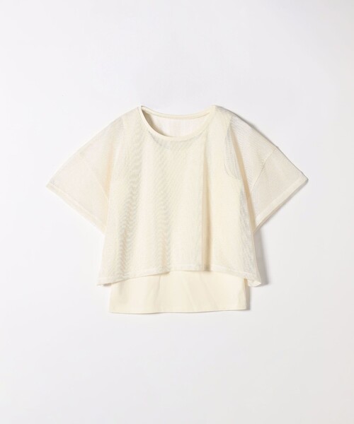tシャツ SHIPS any:「手洗い可能」メッシュ シアー ワイド TEE × タンク セット レディース SHIPS｜SHIPS any:<手洗い可能>メッシュ シアー ワイド TEE