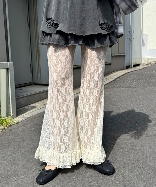 CIAOPANIC（チャオパニック） パンツ レースフレアレイヤードフリル