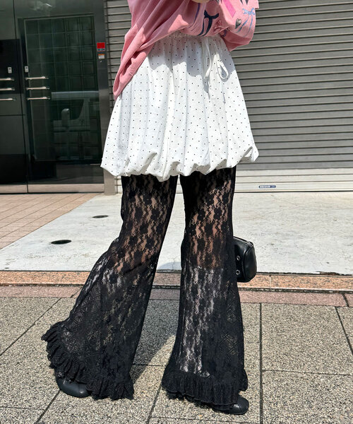 CIAOPANIC（チャオパニック） パンツ レースフレアレイヤードフリル