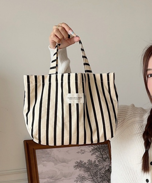 Mignonjour トートバッグ FReePLACe/ストライプミニトートバッグ