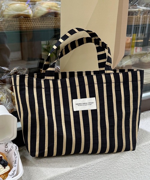 Mignonjour トートバッグ FReePLACe/ストライプミニトートバッグ