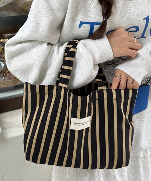 Mignonjour トートバッグ FReePLACe/ストライプミニトートバッグ