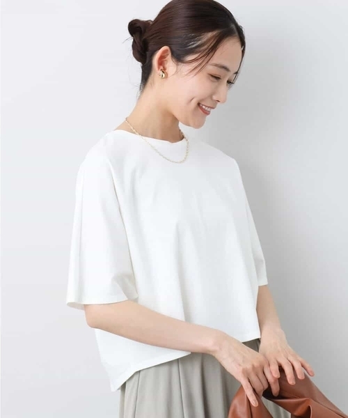 tシャツ クロップド丈ドルマンスリーブカットソー/接触冷感/洗える レディース MK MICHEL KLEIN tシャツ クロップド丈ドルマンスリーブ