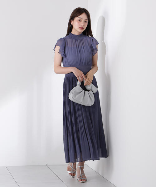◆JIGOTTシフォンプリーツフローラルワンピース PROPORTION BODY DRESSING ワンピース シフォンプリーツ