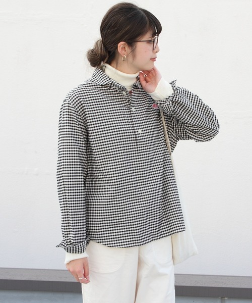 DANTON ブラウス 36 Danton 「DANTON」 長袖ブラウス 36 ダークグレー レディース