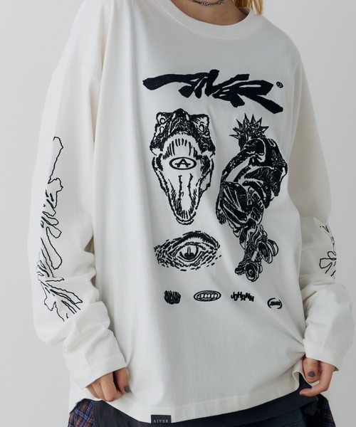 AIVER（アイバー） tシャツ Johann×AIVER 刺繍L/S TEE メンズ 