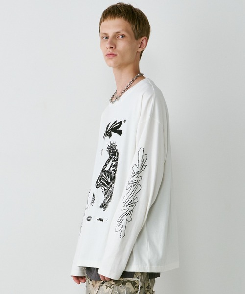 AIVER（アイバー） tシャツ Johann×AIVER 刺繍L/S TEE メンズ 