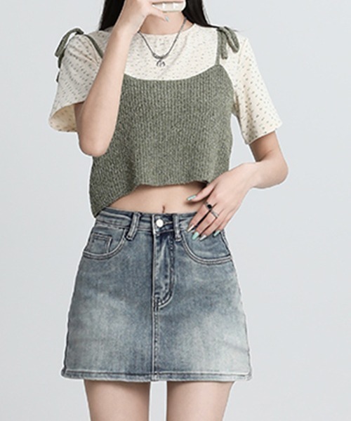 デニムスカート付き スカート パンツ付き デニム : ZOZOTOWN Yahoo!店 - 通販 - Yahoo
