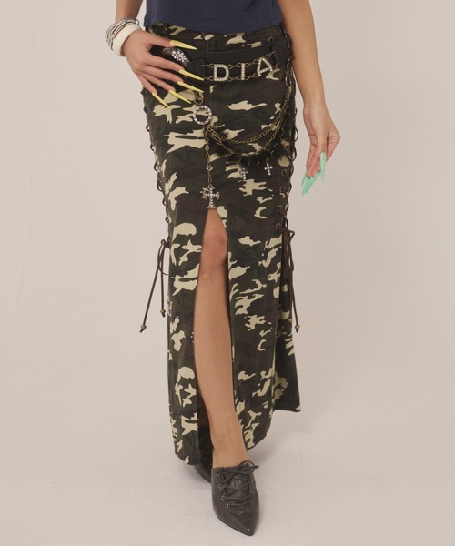 DAIYA（ダイヤ） スカート サイドレースアップスリットロングスカート