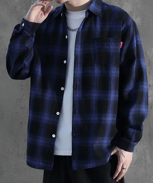 ARCHIVER シャツ 「Bz」オンブレチェックシャツ メンズ レディース