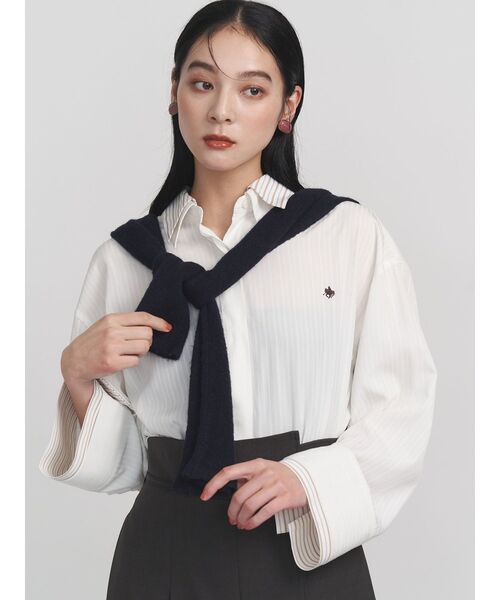 ブラウス シャツ 「POLO BCSコラボ」レイヤードカラーカフスシャツ レディース POLO BCS ブラウス シャツ 「POLO BCSコラボ」レイヤードカラー