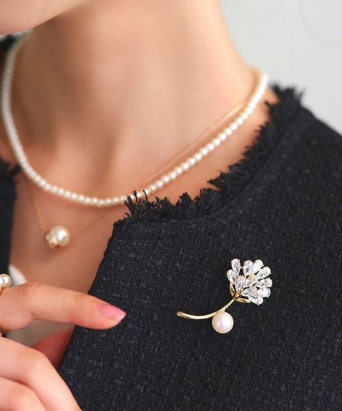 RUIRUE BOUTIQUE（ルイルエブティック） ブローチ フラワー ビジュー