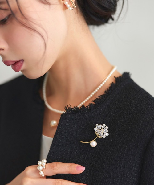 ORPHE Le Bijoux パール フラワー ブローチ RUIRUE BOUTIQUE（ルイルエブティック） ブローチ フラワー ビジュー
