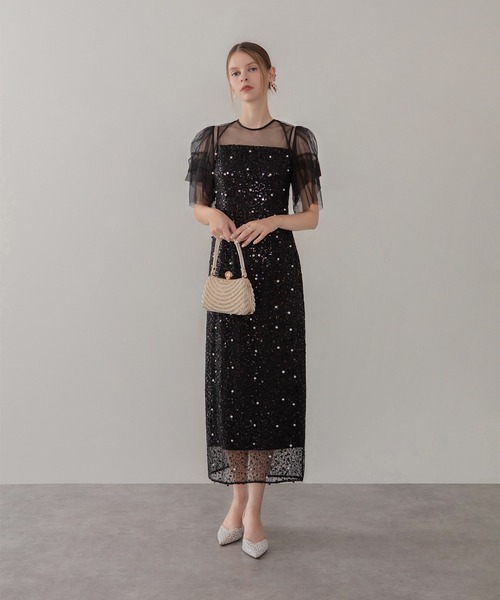 Leja（レジャ） ドレス 「LEJA」スパンコールパールミックスボレロI