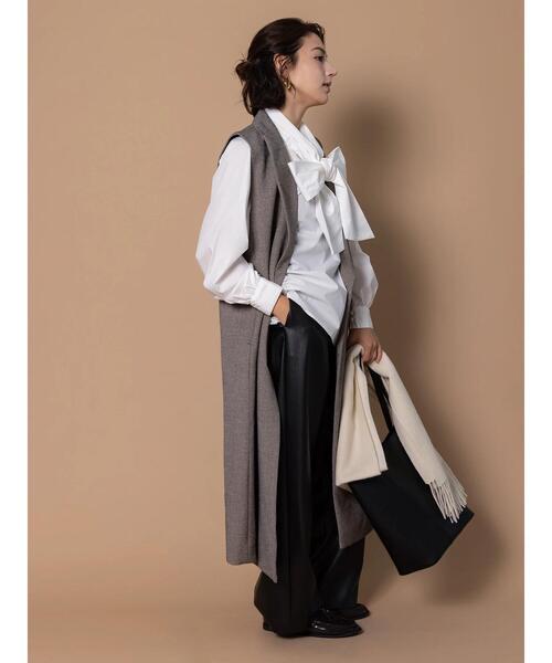 Te chichi（テチチ） パンツ フェイクレザーセミワイドパンツ