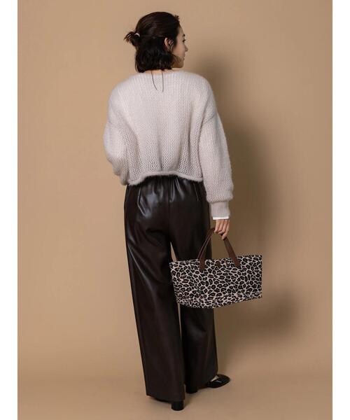 ちーちゃま出品 Te chichi（テチチ） パンツ フェイクレザーセミワイドパンツ