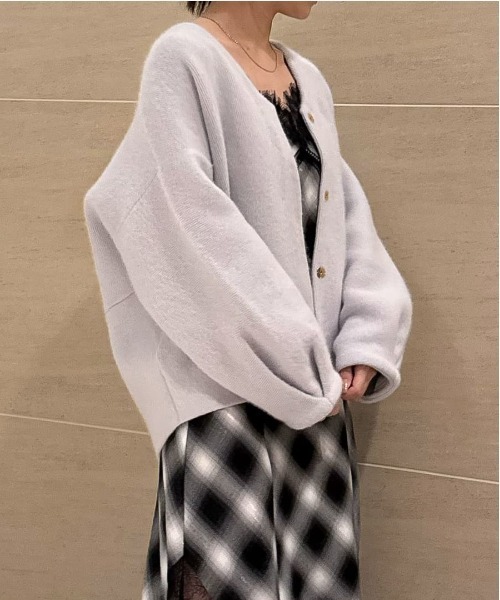 FRAY I.D / ダブルフェイスラクーンカーディガン　アウター FRAY I.D（フレイ・アイディー） カーディガン ダブルフェイスラクーン