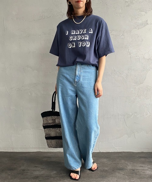 「AMERICANA」 半袖Tシャツ ONE SIZE キナリ レディース_画像3