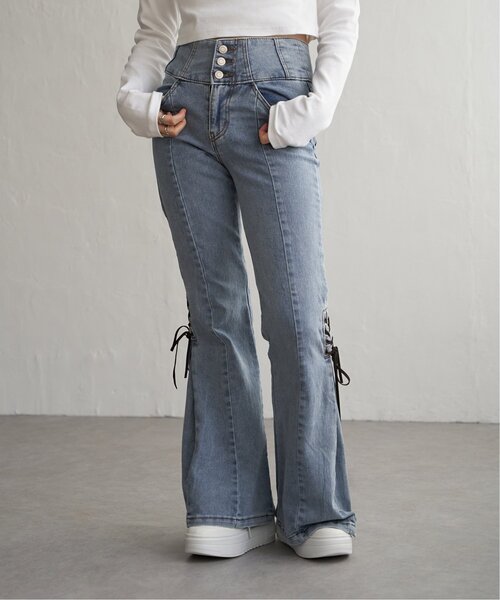 VENCE EXCHANGE ジーンズ デニム デニムパンツ サイドカットアウト