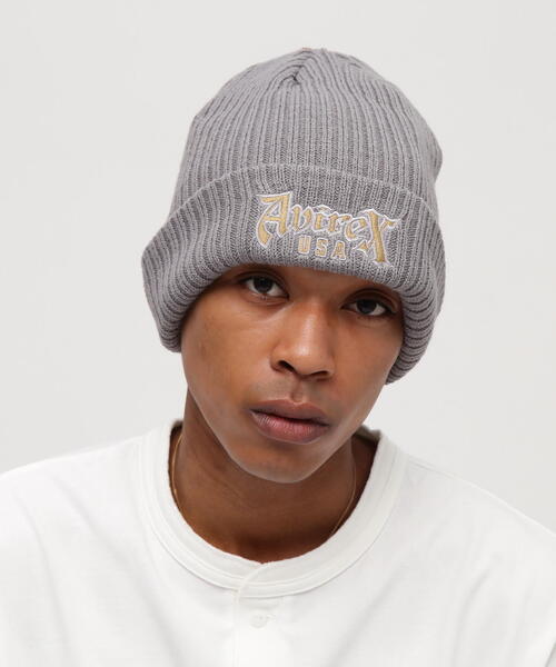 AVIREX（アヴィレックス） ニット帽 ニットキャップ VARSITY BLOCK