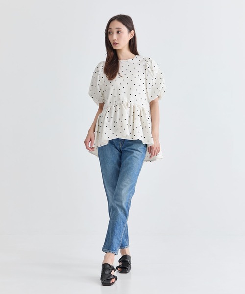 TSURU By MARIKO OIKAWA新品未使用刺繍ホワイト半袖トップス TSURU by Mariko Oikawa（ツルバイマリコオイカワ） 半袖ブラウス FREE