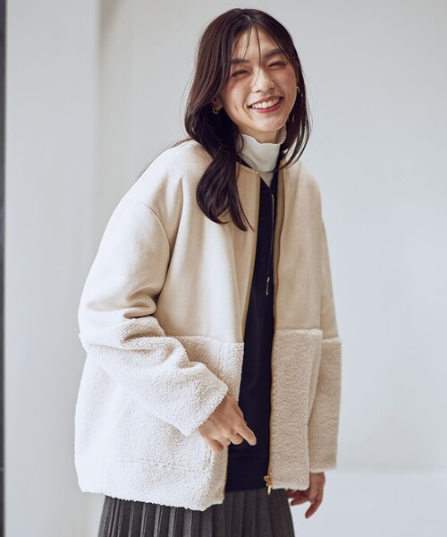 ANY（エニィ） ブルゾン アウター スエードボアコンビブルゾン